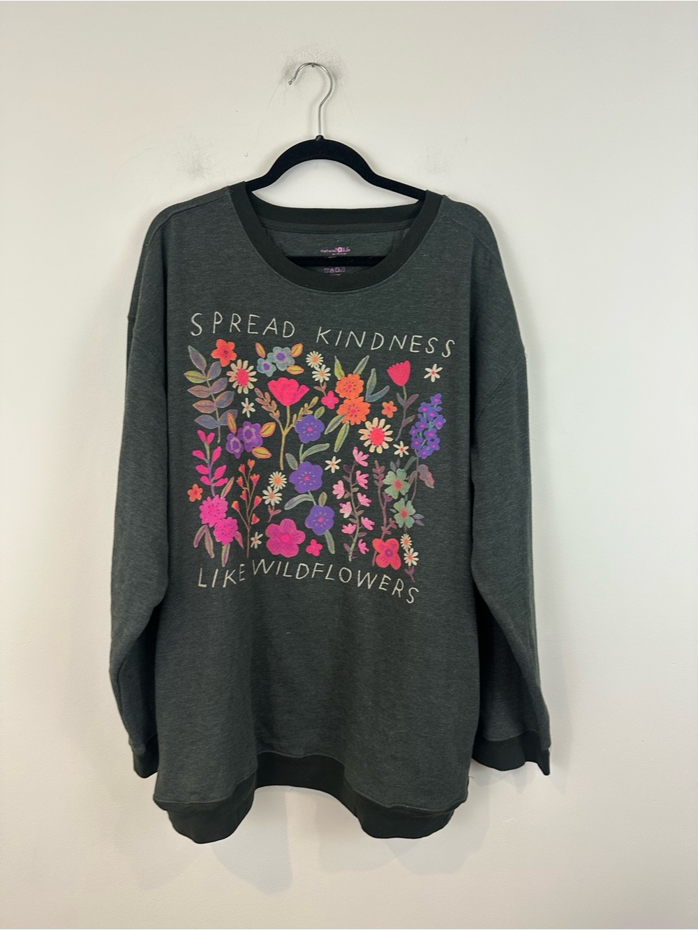 Natural Life Spread Kindness Pocket Sweatshirt Charcoal Size XXXL - Picture 2 of 6